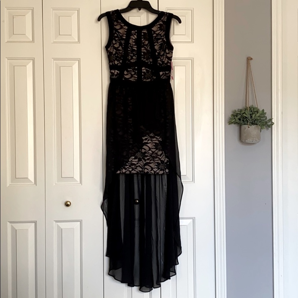 High-Low Black Lace Dress